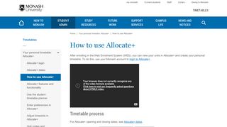 
                            2. How to use Allocate+ - Timetables - Monash University