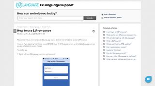 
                            2. How to use E2Pronounce : E2Language Support