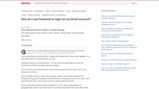 
                            6. How to use Facebook to login on my Gmail account - Quora