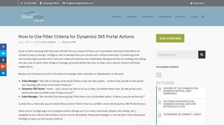 
                            7. How to Use Filter Criteria for Dynamics 365 Portal Actions | Stoneridge ...