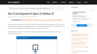 
                            9. How To Use Fingerprint To Sign In To Windows 10