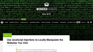 
                            2. How to Use JavaScript Injections to Locally Manipulate the Websites ...