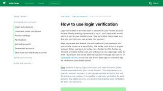 
                            5. How to use login verification - Twitter Help Center