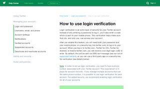 
                            1. How to use login verification - Twitter