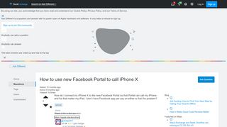 
                            3. How to use new Facebook Portal to call iPhone X - Ask Different