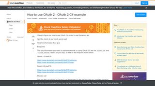 
                            5. How to use OAuth 2 - OAuth 2 C# example - Stack Overflow