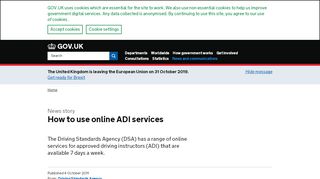 
                            4. How to use online ADI services - GOV.UK