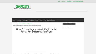 
                            7. How To Use Spgs Mautech Registration Portal For Different Functions ...