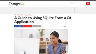 
                            3. How to Use SQLite From a C# Application - thoughtco.com
