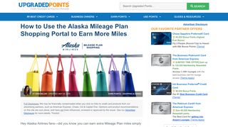 
                            7. How to Use the Alaska Mileage Plan Shopping Portal to Earn More Miles