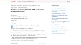 
                            2. How to use the new SRM WiFi 'SRM Campus' of SRM Kattankulathur - Quora