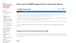 
                            4. How to use the PGMDE Support Portal to contact the Deanery — KSS ...