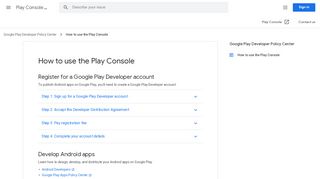 
                            8. How to use the Play Console - Play Console Help