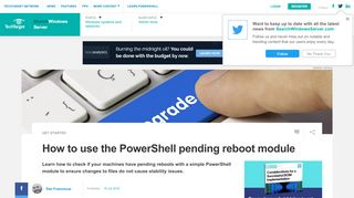 
                            1. How to use the PowerShell pending reboot module