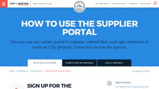 
                            7. How to use the supplier portal | Boston.gov