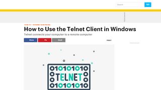 
                            1. How to Use the Telnet Client in Windows - lifewire.com