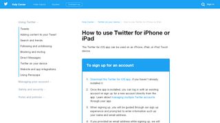 
                            2. How to use Twitter for iPhone or iPad - Twitter Help Center