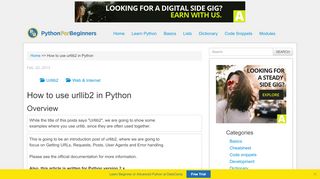 
                            5. How to use urllib2 in Python - Pythonforbeginners.com