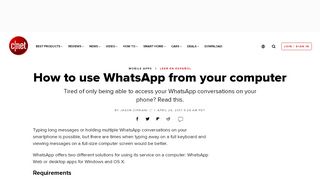 
                            4. How to use WhatsApp from your computer - CNET