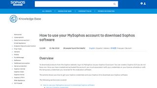 
                            4. How to use your MySophos account to download Sophos software ...