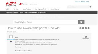 
                            5. How to use z-ware web portal REST API - Silicon Labs