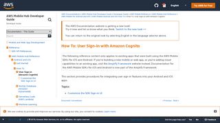 
                            8. How To: User Sign-in with Amazon Cognito - AWS Mobile Hub ...