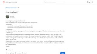 
                            4. How to vibrate? | Adobe Community - Adobe Forums