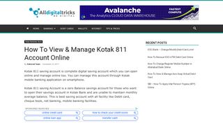 
                            5. How To View & Manage Kotak 811 Account Online ...