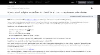 
                            10. How to watch a digital movie from an UltraViolet ... - Sony