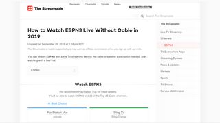 
                            6. How to Watch ESPN3 Live Without Cable in 2019 …