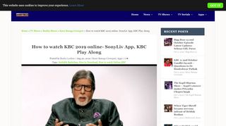 
                            11. How to watch KBC 2019 online- SonyLiv App, KBC Play Along