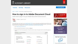 
                            6. How to work with Adobe Document Cloud, Adobe …