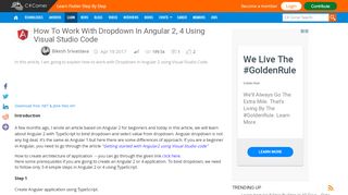 
                            4. How To Work With Dropdown In Angular 2, 4 Using Visual Studio Code