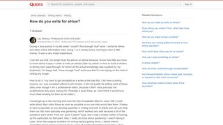 
                            4. How to write for eHow - Quora