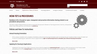
                            7. How-To's & Procedures – Residence Life | Texas A&M University