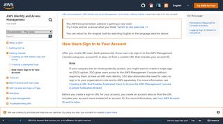 
                            7. How Users Sign In to Your Account - AWS Documentation - Amazon.com