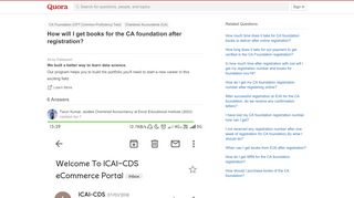 
                            8. How will I get books for the CA foundation after registration? - Quora