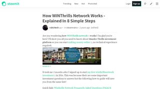 
                            8. How WINThrills Network Works - Explained In 8 ... - Steemit