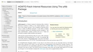 
                            3. HOWTO Fetch Internet Resources Using The urllib Package ...
