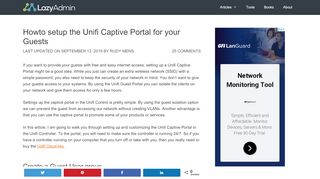 
                            1. Howto setup the Unifi Captive Portal for your Guests - LazyAdmin