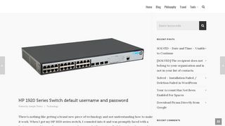 
                            5. HP 1920 Series Switch default username and password ...