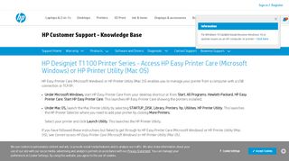 
                            1. HP Designjet T1100 Printer Series - Access HP Easy Printer ...