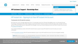 
                            6. HP Instant Ink - Signing In to Your HP Instant Ink Account ...