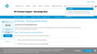 
                            2. HP Printers - Printing with HP ePrint | HP® Customer Support