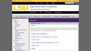 
                            7. HPC@LSU | Documentation | Software | gaussian