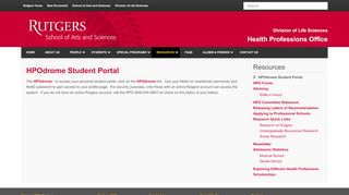 
                            8. HPOdrome Student Portal - Health Professions Office