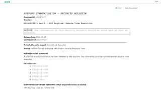 
                            8. HPSBGN03639 rev.1 - HPE KeyView, Remote Code Execution