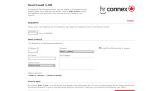 
                            10. HR Connex | Send an email to HR - Air Canada