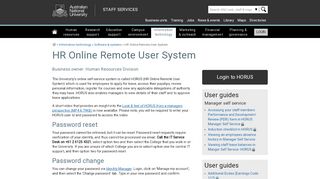 
                            1. HR Online Remote User System - Staff Services - ANU