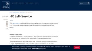
                            1. HR Self-Service | University of Oxford